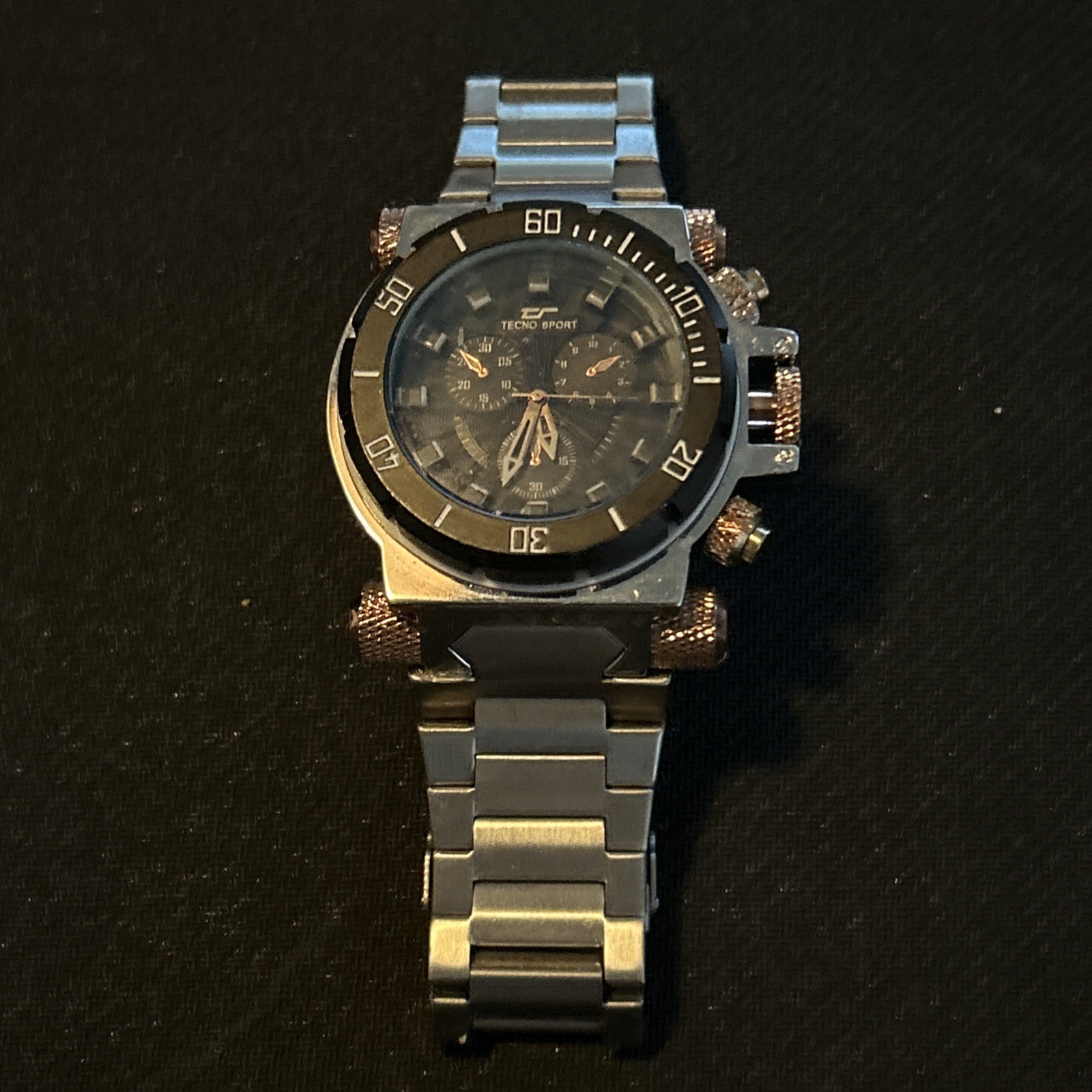Tecno Sport Men’s Watches❤️Black Dial 52mm (Great for Big Guys, Runs Great)