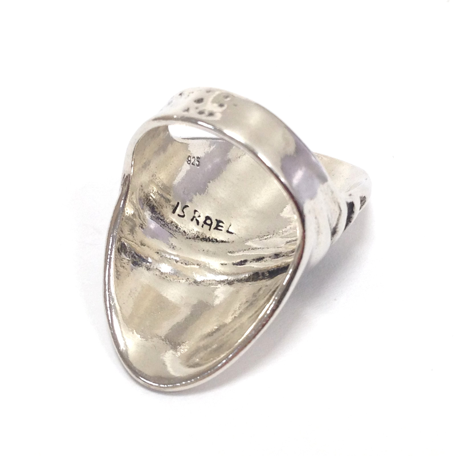 Or Paz Creations PZ Israel Sterling Silver Solid Abstract Statement Ring Size 8