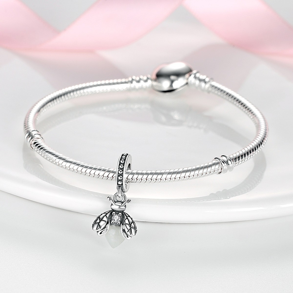 MULA Original Luminous Firefly DIY Charm CZ For Women Bracelet 925 Silver Plated