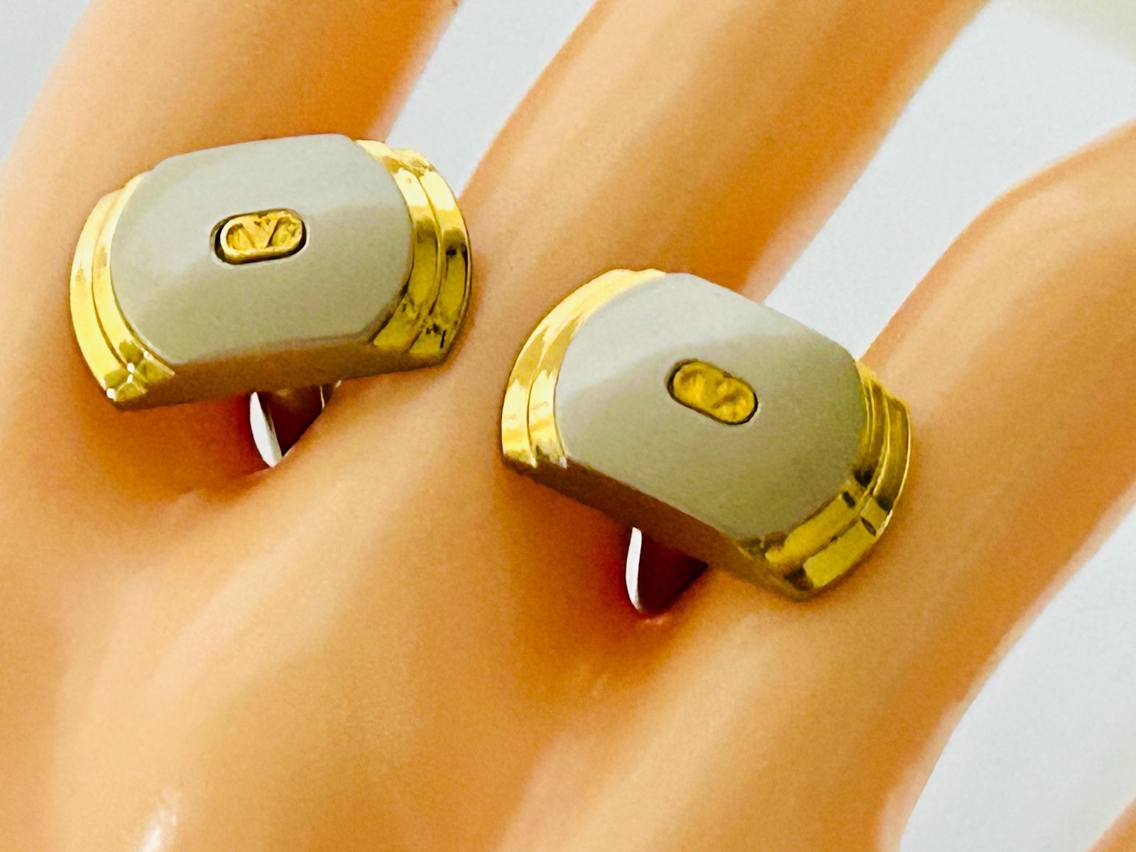 Valentino Cufflinks V Logo Authentic Designer Gift for Him