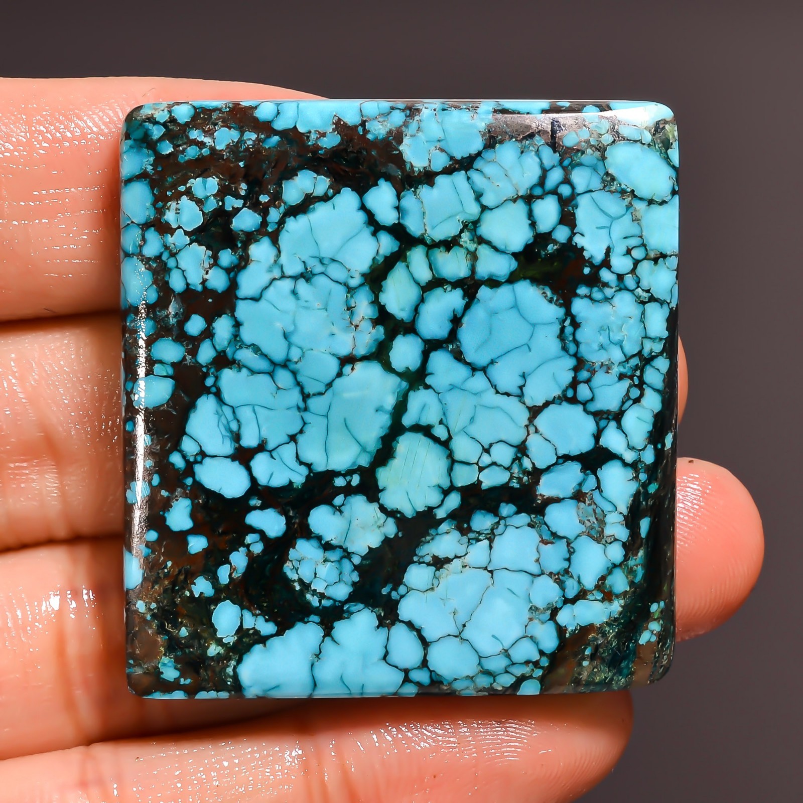 Tibet Turquoise 144.35Ct Cushion Shape Cabochon Natural 38x41x7mm Loose Gemstone