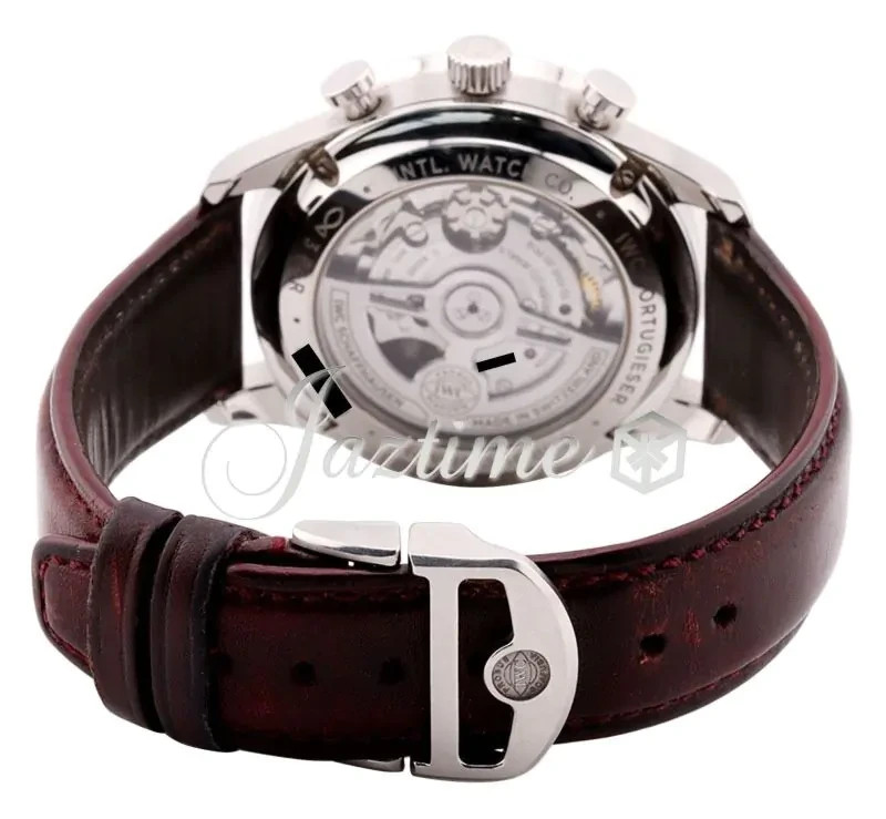 IWC Portugieser Chronograph IW371616 Stainless Steel 41mm Red Dial BOX PAPERS
