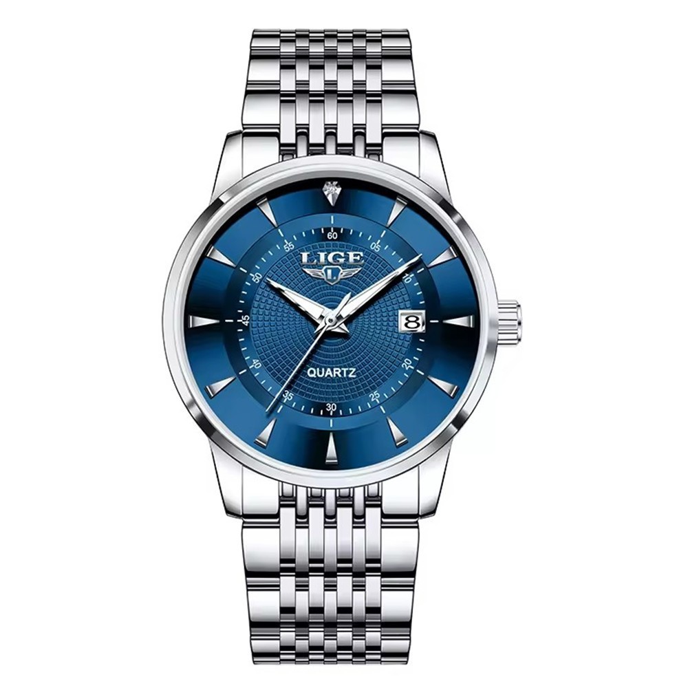 LIGE Men Watch Brand Steel Quartz Wristwatch Casual Business Male Date Watches