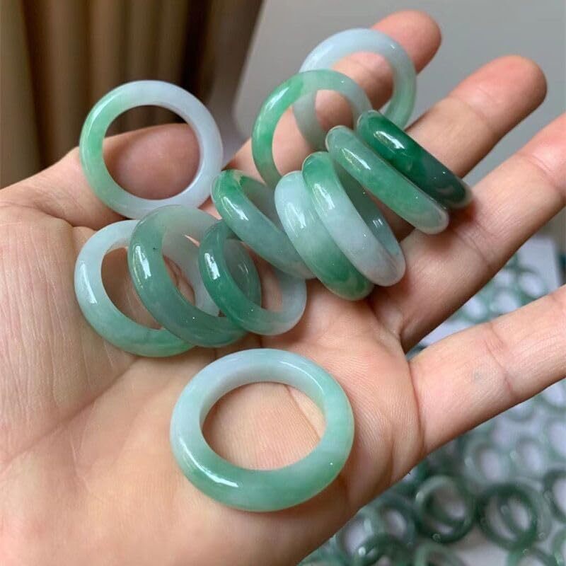 Natural A Grade Jade Band Burma Jade Ring for Women Men, Myanmar Jadeite Jewelry