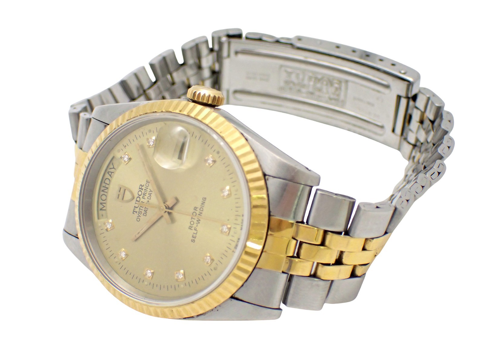 TUDOR Oyster Prince Date + Day Rotor Automatic DayDate Watch Gold Dial 76213