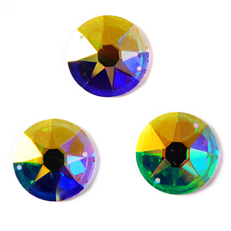 Round Multi-faceted Sew On Rhinestones Strass Garment Decoration Gym suit DIY