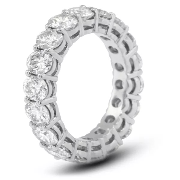 Eternity Wedding Ring Classic Solid 14K Gold 3.25 CT Round Natural Diamond H SI2