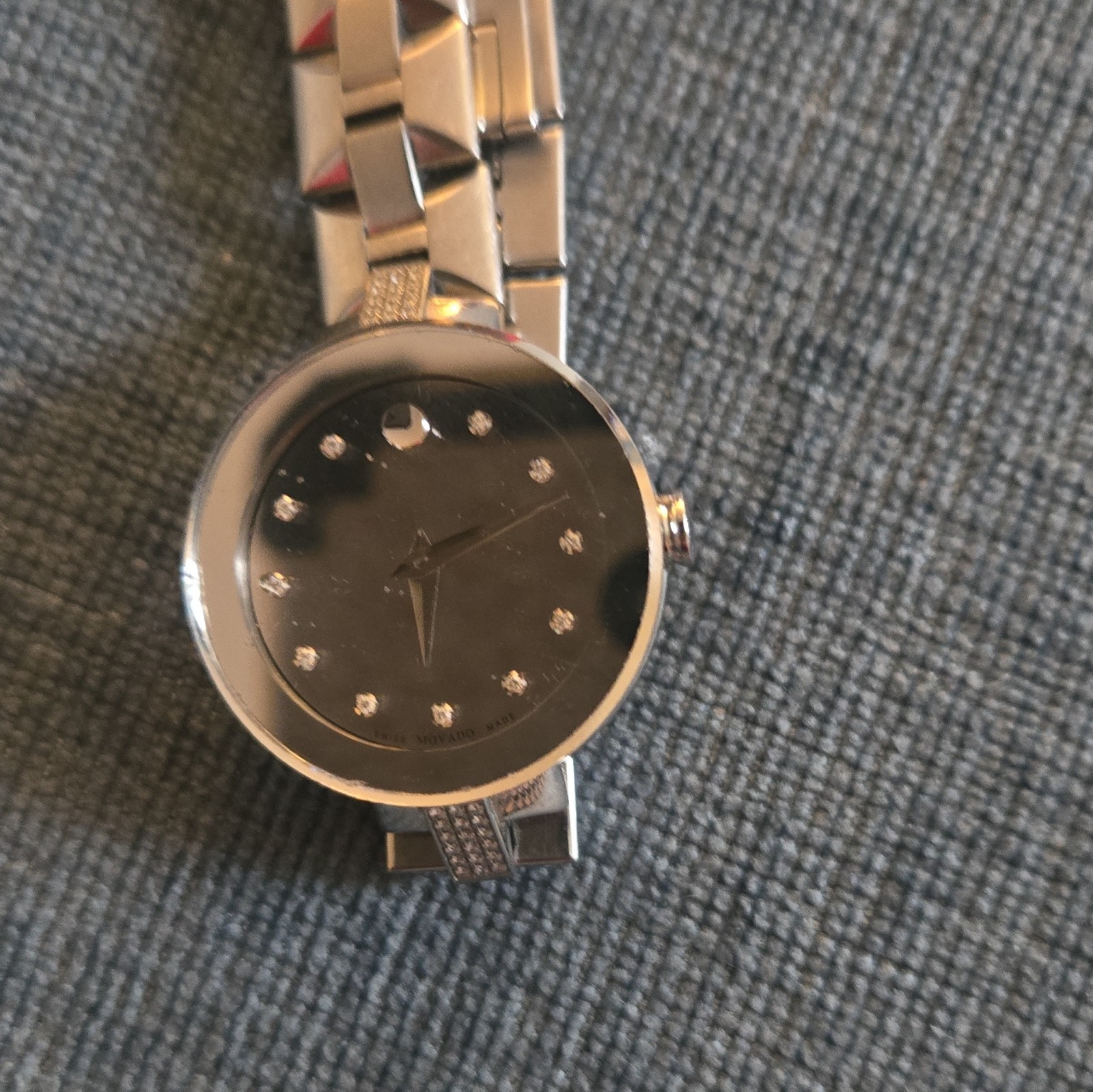 Movado Sapphire Series Diamond Women’s Mirror Dial Swiss Quartz Watch 0606815