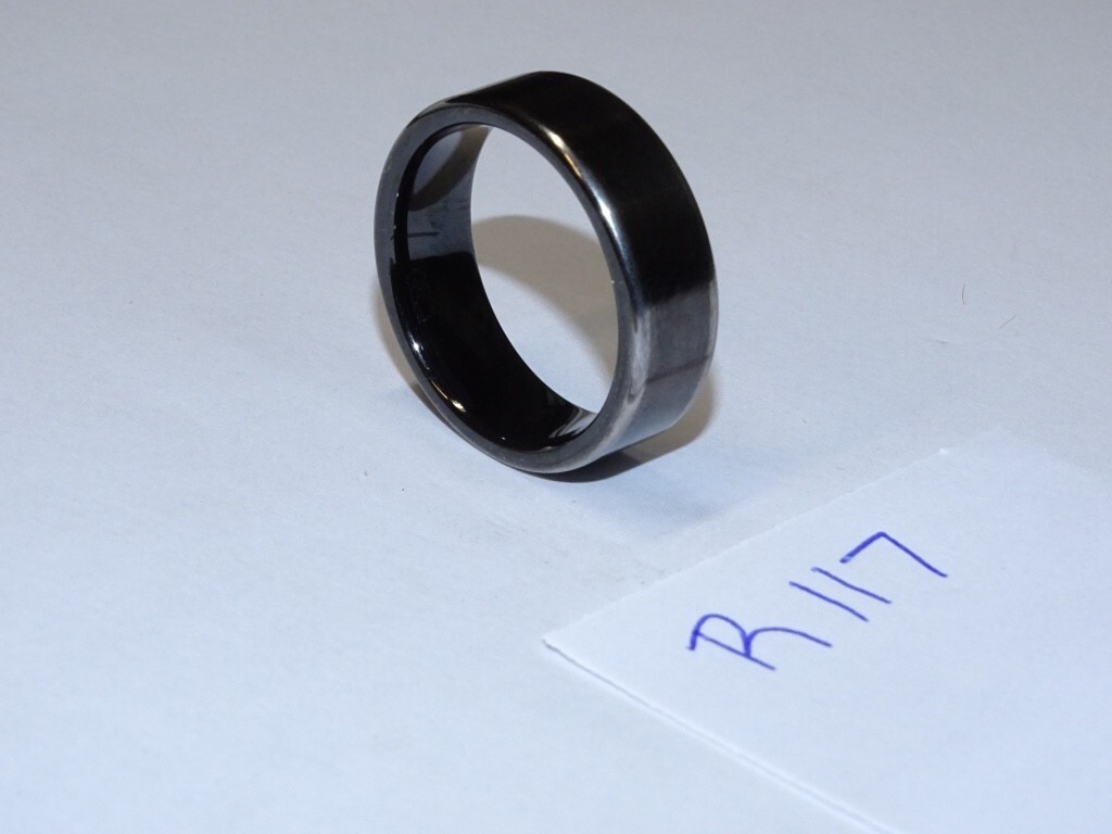 Triton Tungsten Carbide Wedding Ring 8mm Size 10-1/2. Brushed Black Center #R117