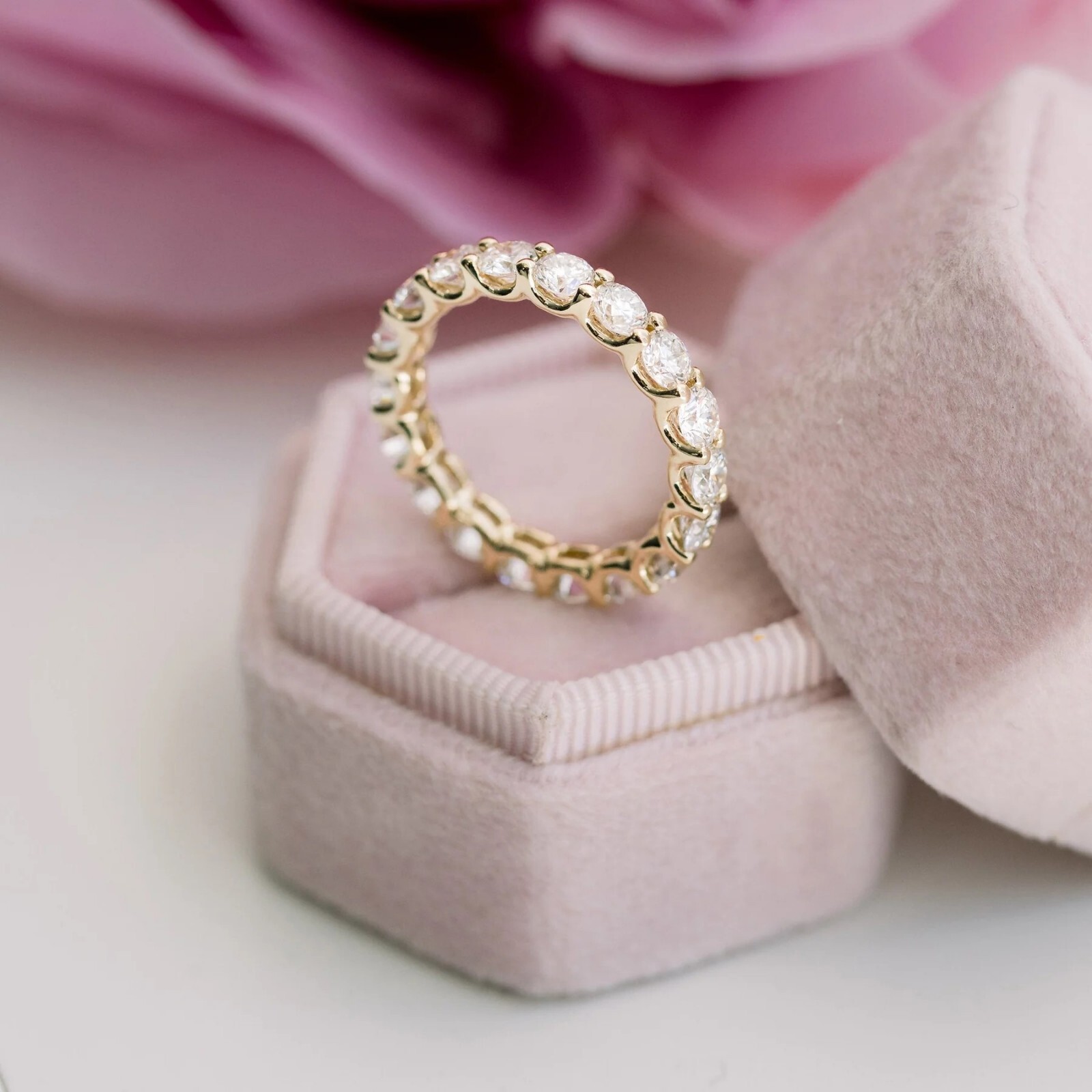 2.70 MM Round Cut Moissanite Full Eternity Matching Wedding Band, Women Band