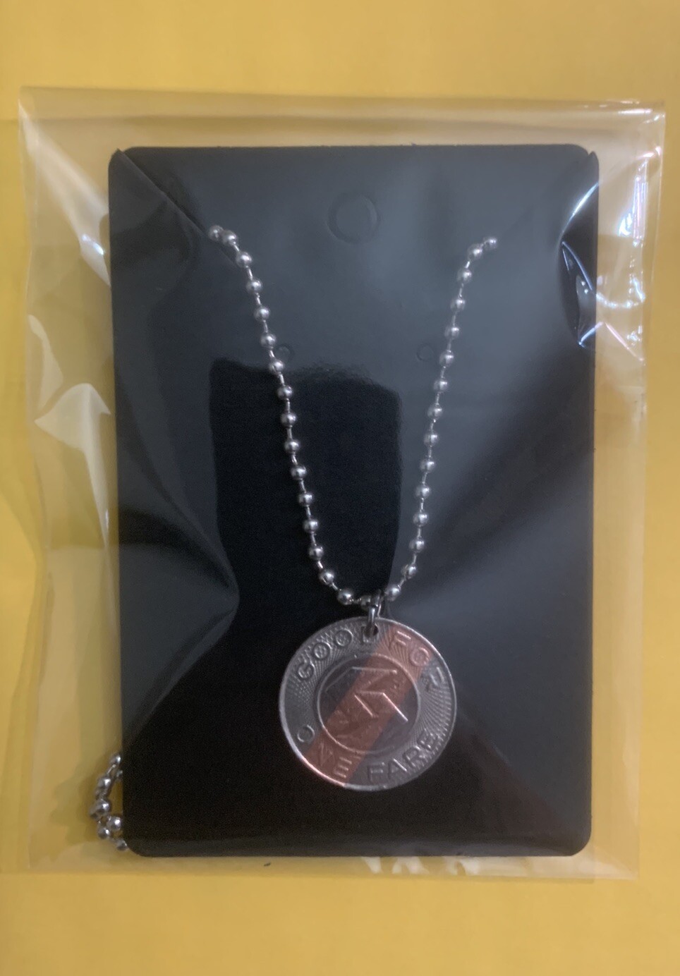 SEPTA Transit Token Pendant Necklace On 24” Dog Tag Style Chain. Great Gift 🎁