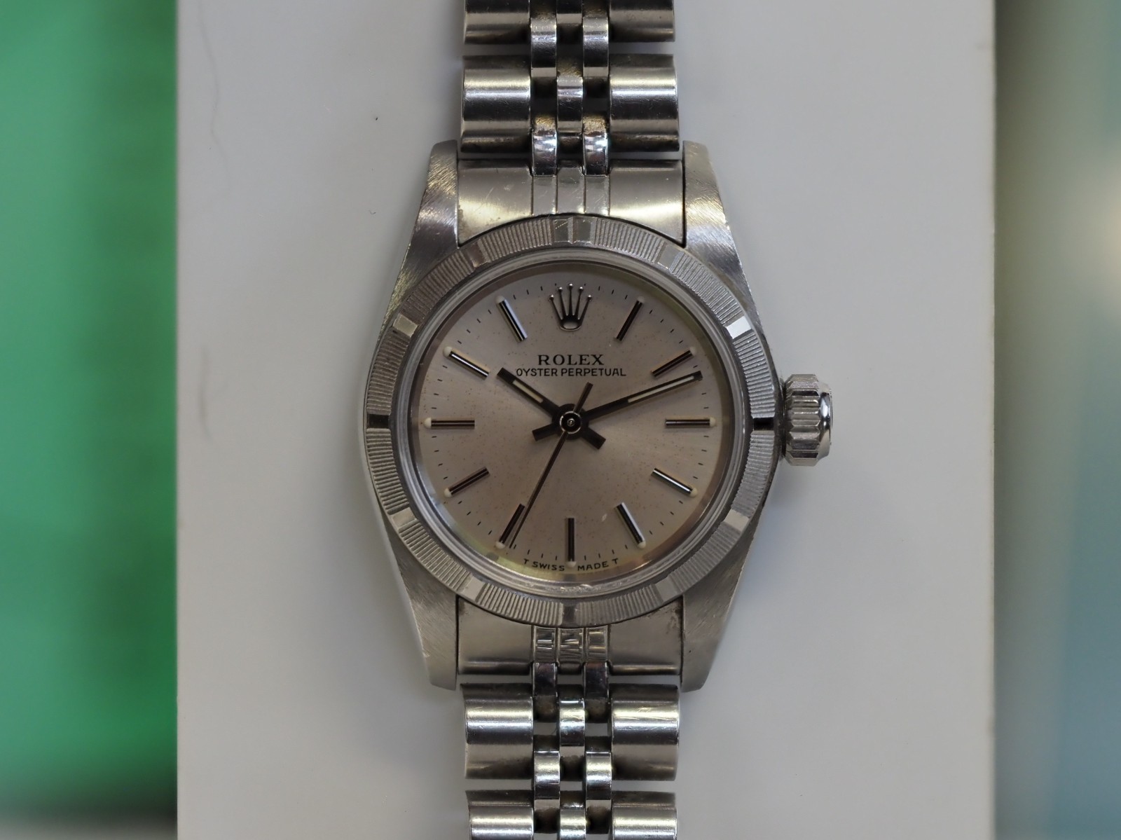 Rolex Lady Oyster Perpetual 24.7mm Silver Dial 67230 1996