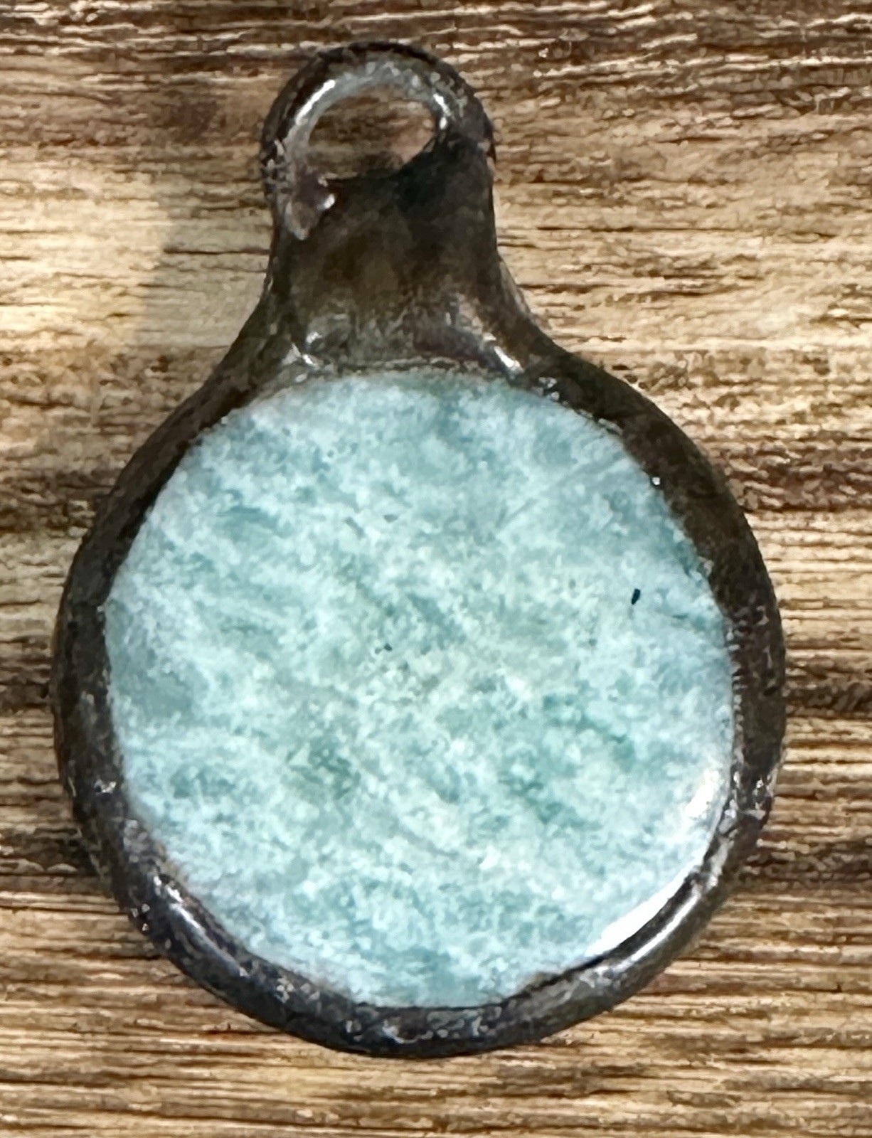 Hand Soldered Natural Gemstone Green Amazonite Pendant Jewelry