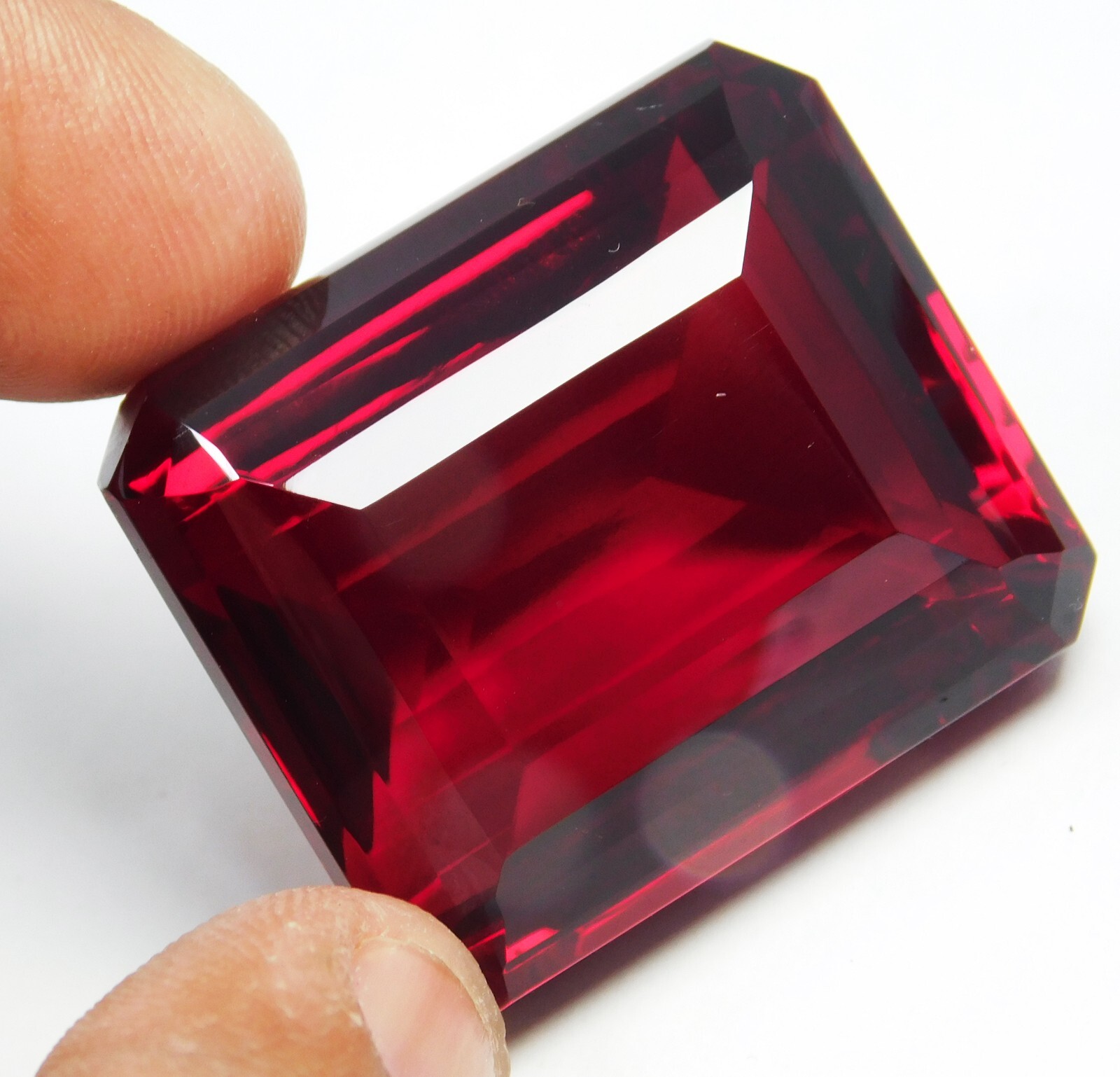 Natural Rare Almandine Red Garnet 142.30 Ct Certified Emerald Cut Loose Gemstone