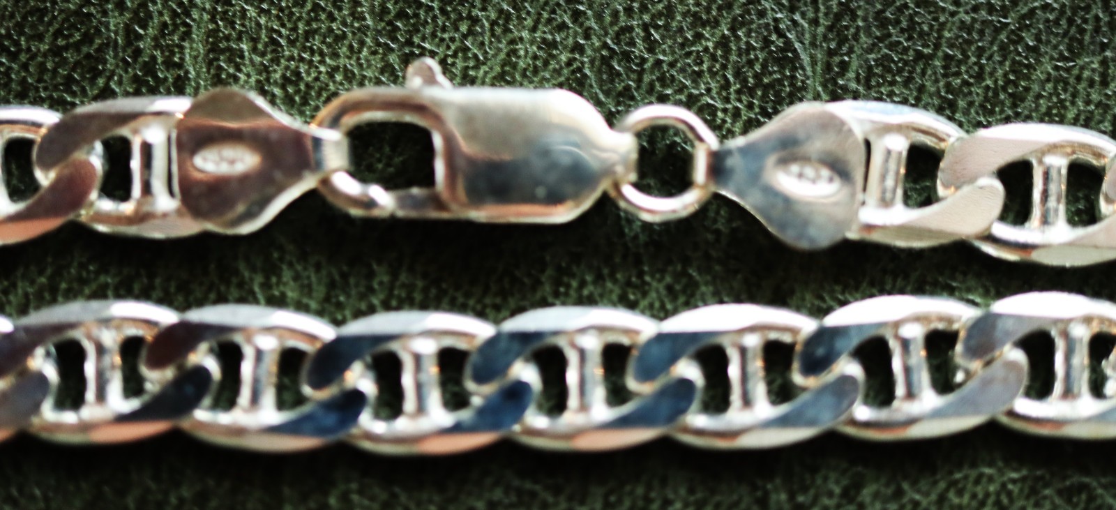 24 inch 925 MENS STERLING SILVER 43.8g 7mm ANCHOR CHAIN Necklace