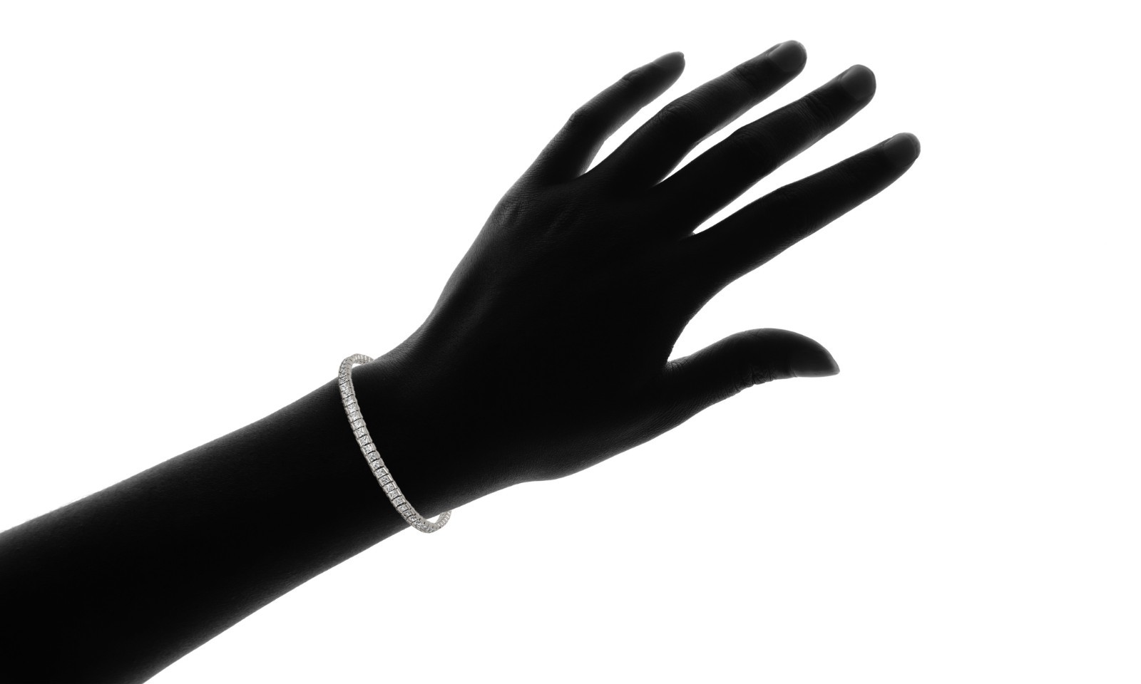 Womens Sterling Silver Cubic Zirconia Adjustable Tennis Bracelet- Square CZ