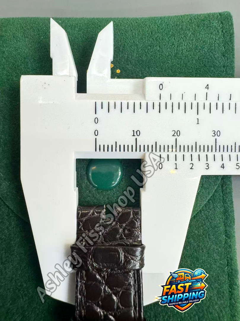 ROLEX Genuine Brown Crocodile Leather Watch Strap 20-16mm Silver Buckle NOS Rare