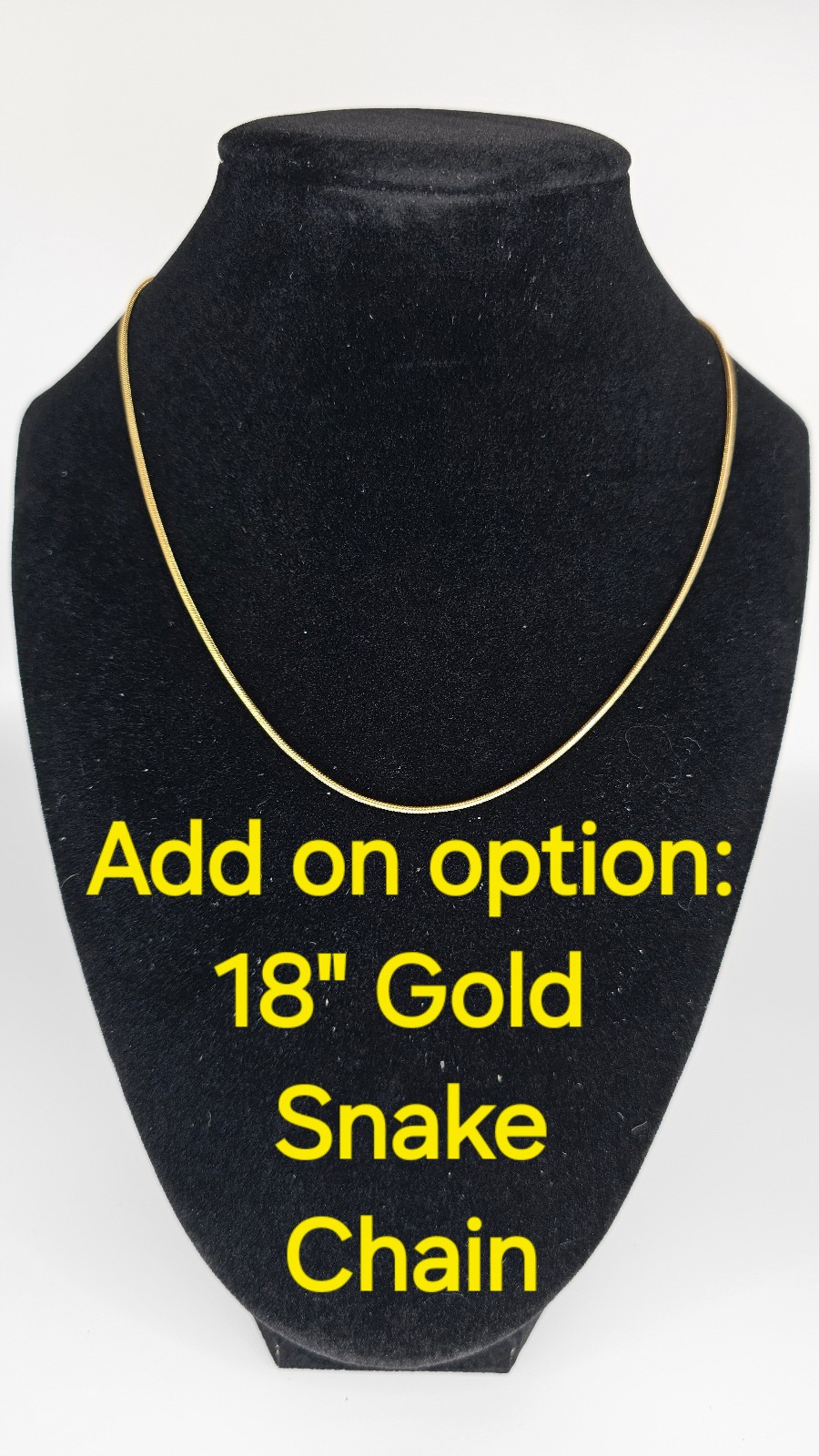 Gold Snake Chain Necklace 1.2mm, 18″ Adjustable w/ Extender for Pendants