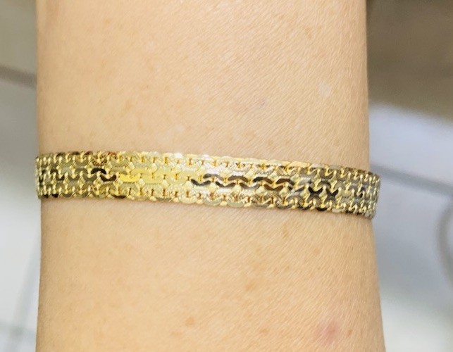 14K Solid Yellow Gold Miami Chain Bracelet 8.25Inches9.05GM0.7x6mm