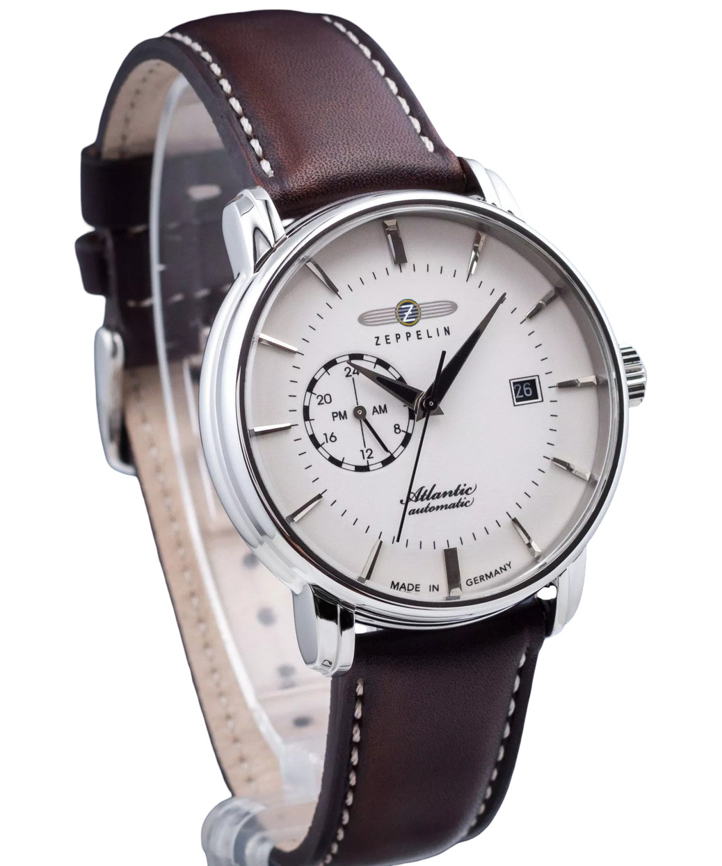 Zeppelin Atlantic Automatic Beige Dial 8470-5 Leather Band Men’s Watch