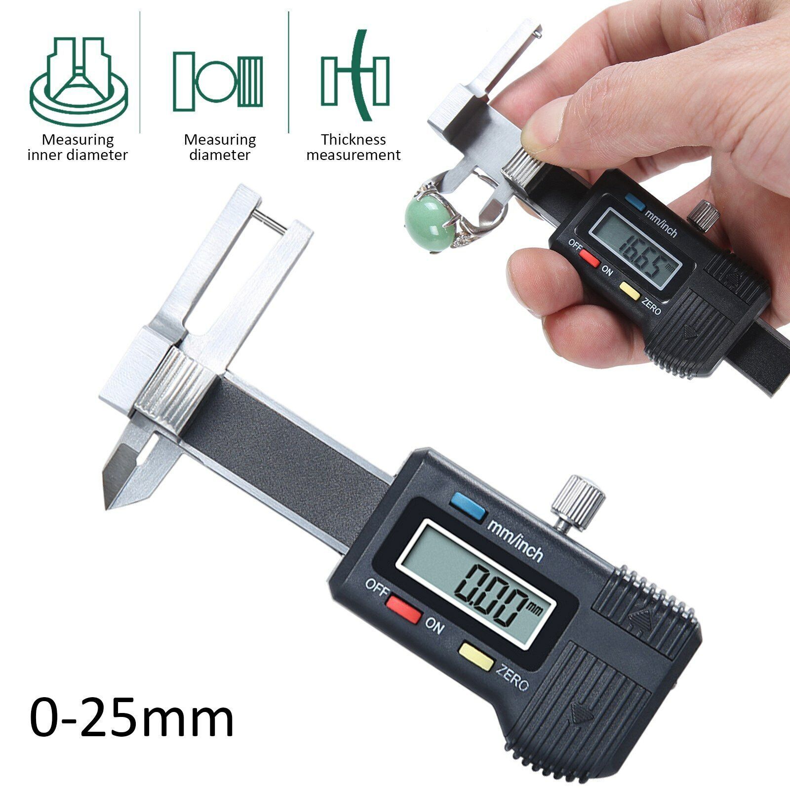 0-25mm Digital LCD Jewelry Caliper Measuring Tool For Pearl Diameter Thickness