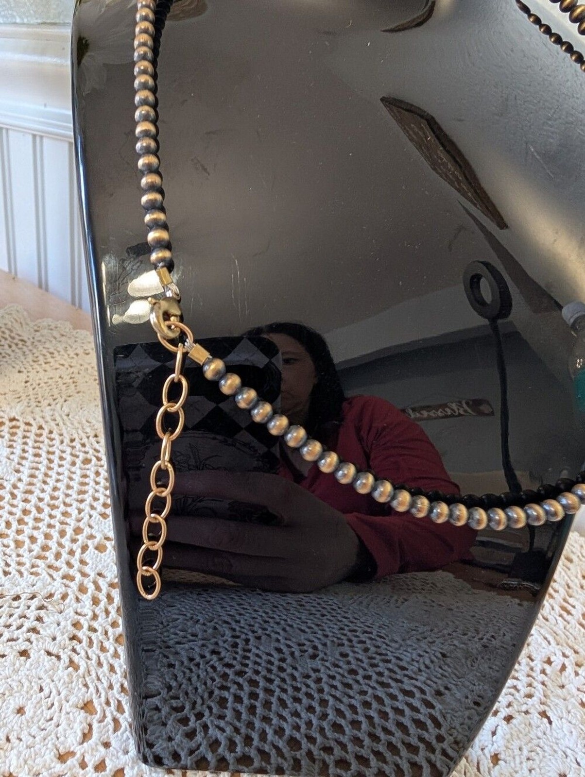 Pure Brass Pearl Necklace