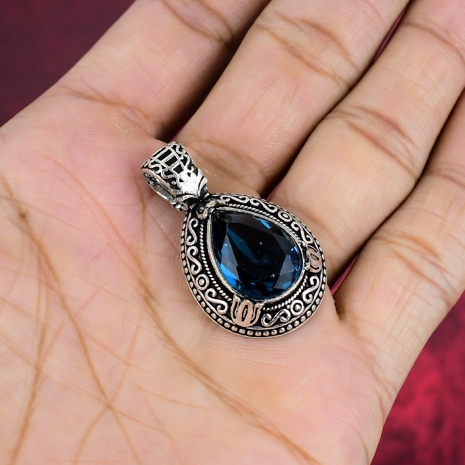 Iolite Gemstone Handmade 925 Sterling Silver Pendant Jewelry Gift For Love