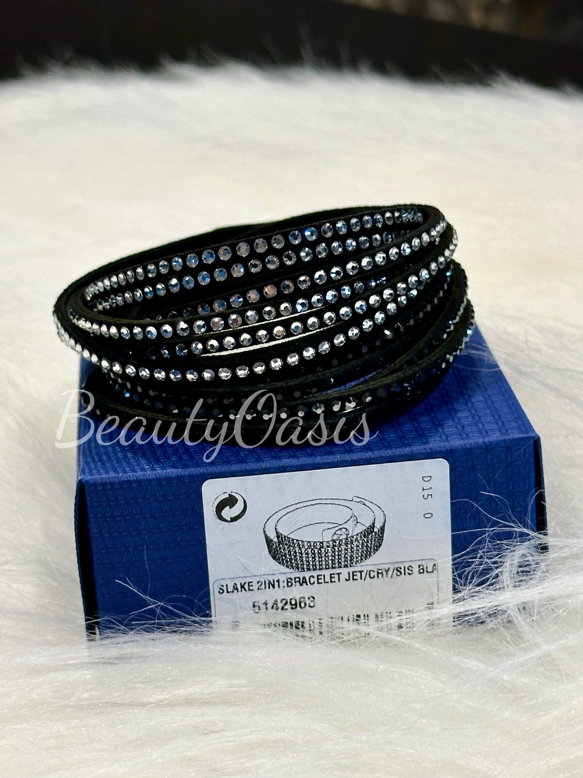 Swarovski Deluxe Slake Crystal Leather Wrap Bracelet, Choose Color (cc-104)