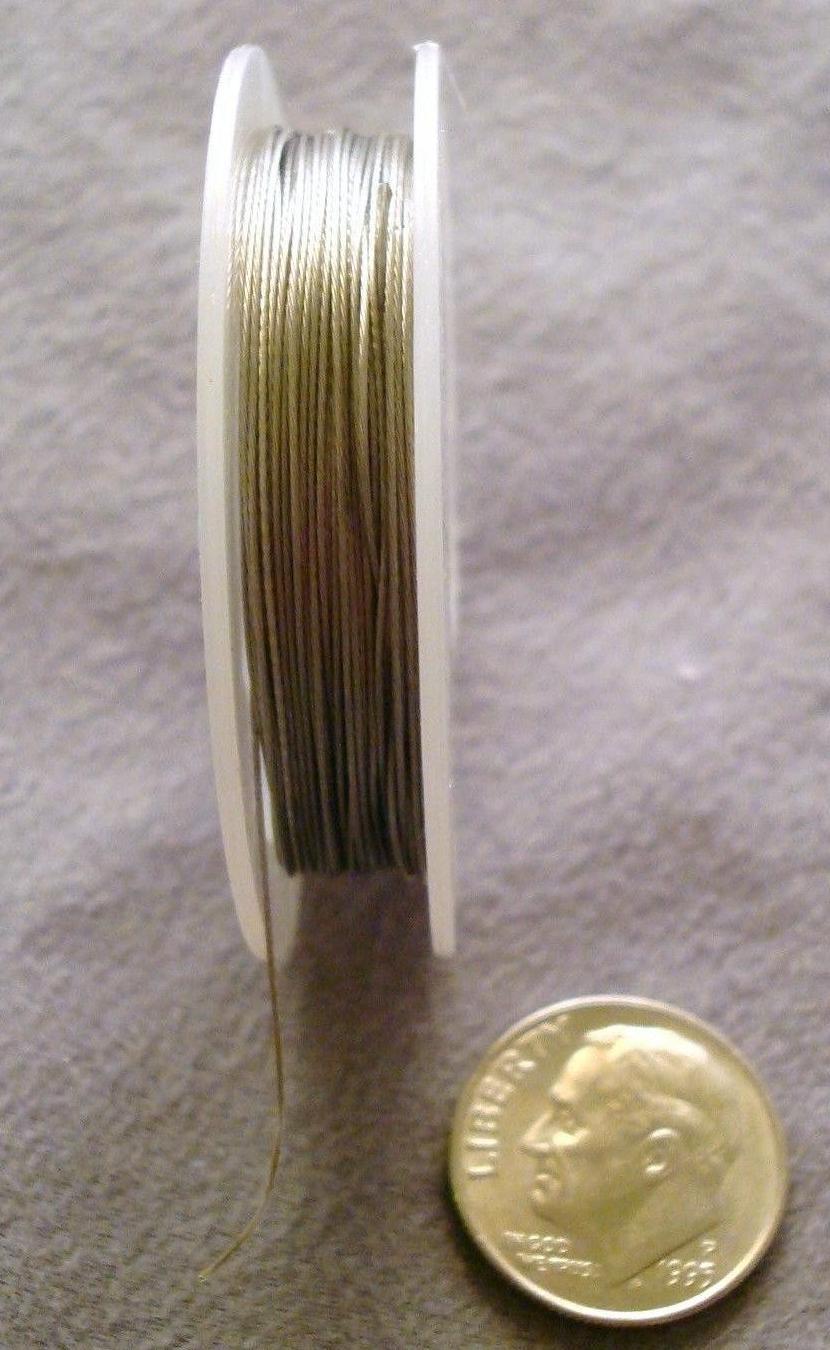 32 Ft tiger tail nylon coated stainless beading wire .015″ 0.38mm 28 ga. TT105