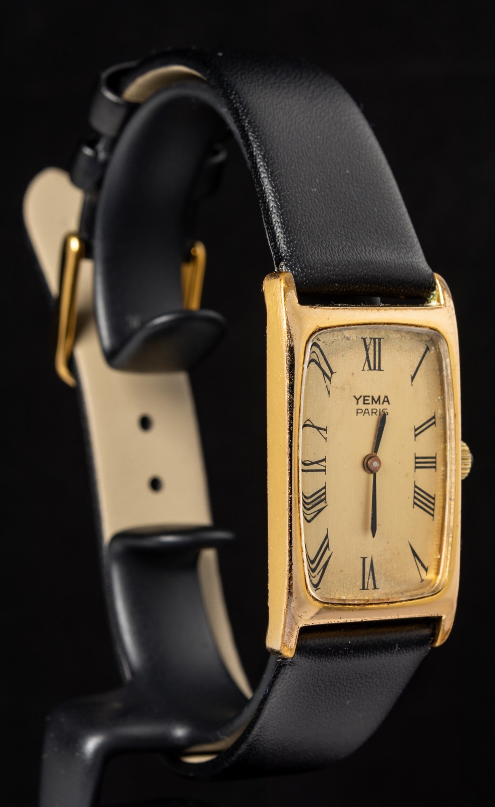 Yema Paris Tank Roman Gold-Tone Men’s Hand-Wind Vintage Dress Watch — Working