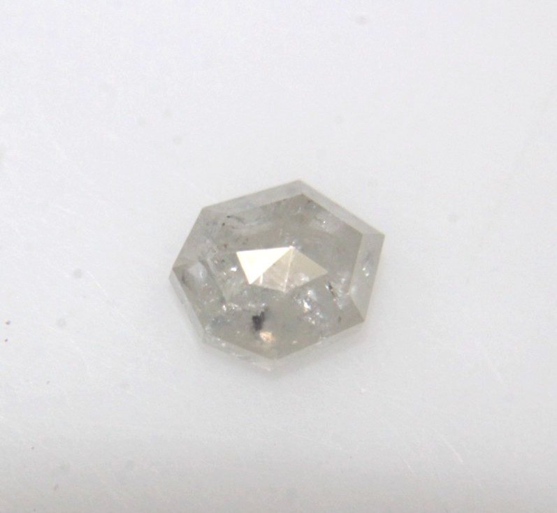 0.73 Ct Natural Geometric Shape Salt n Pepper Rose Cut Diamond 5.93×4.84×2.70 MM