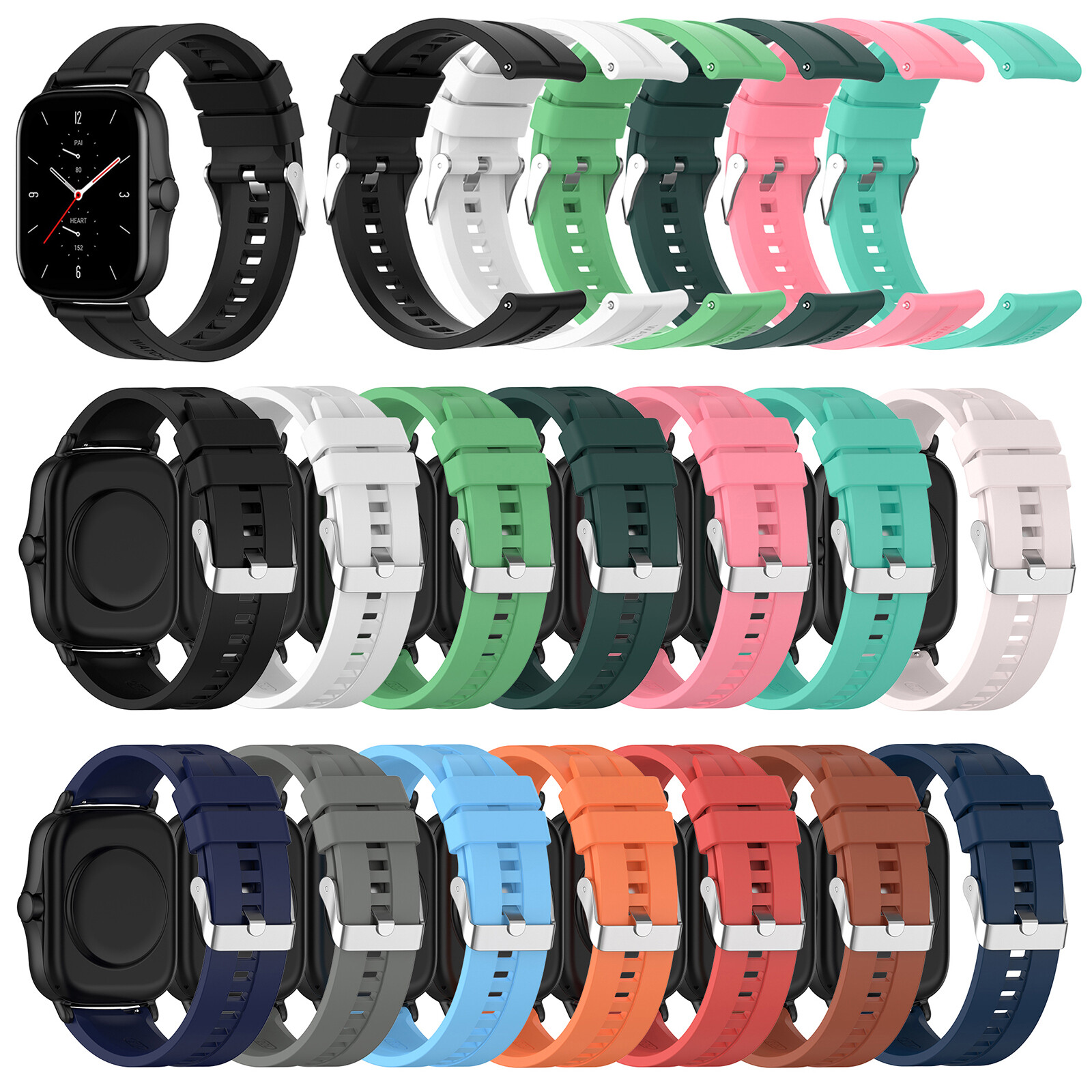 20MM Silicone WatchBand Strap for Huami Amazfit GTS 2E/GTS 2Min Amazfit BIP lite