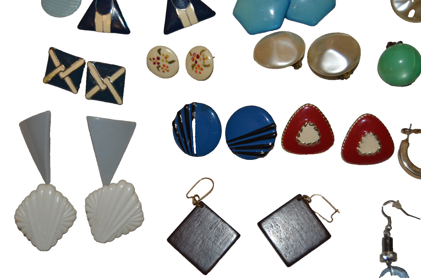 42 Costume Jewelry Earrings Lot – Mixed Types – Peirced & Clasps