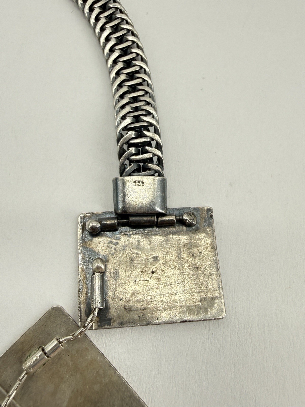 Sharon Levy Sterling Silver 925 Egyptian Necklace Statement Brutalist 16″ Israel