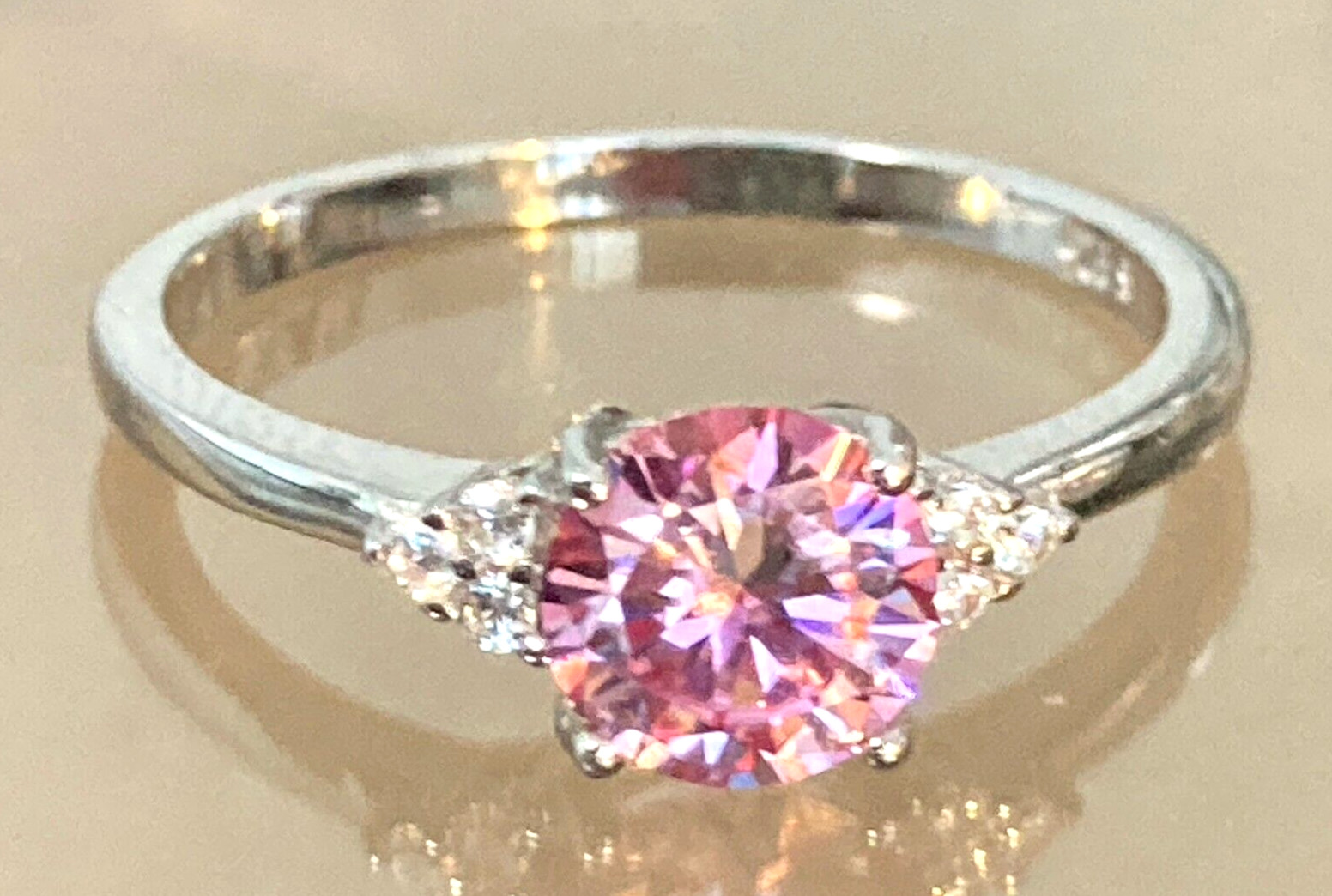 Moissanite Diamond Rings All Sizes & Colours 14k Gold or Rhodium Finish S925