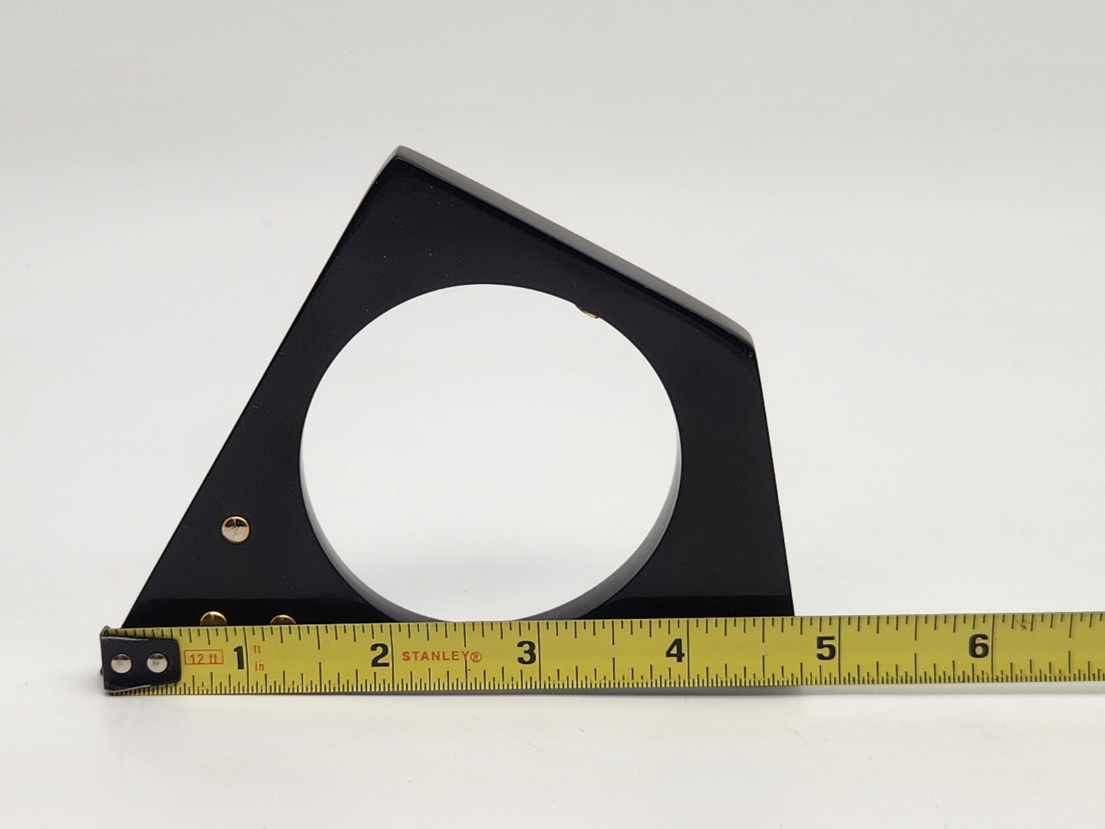 Alexis Bittar Asymmetrical Pentagon Black Lucite Mod Bangle Bracelet