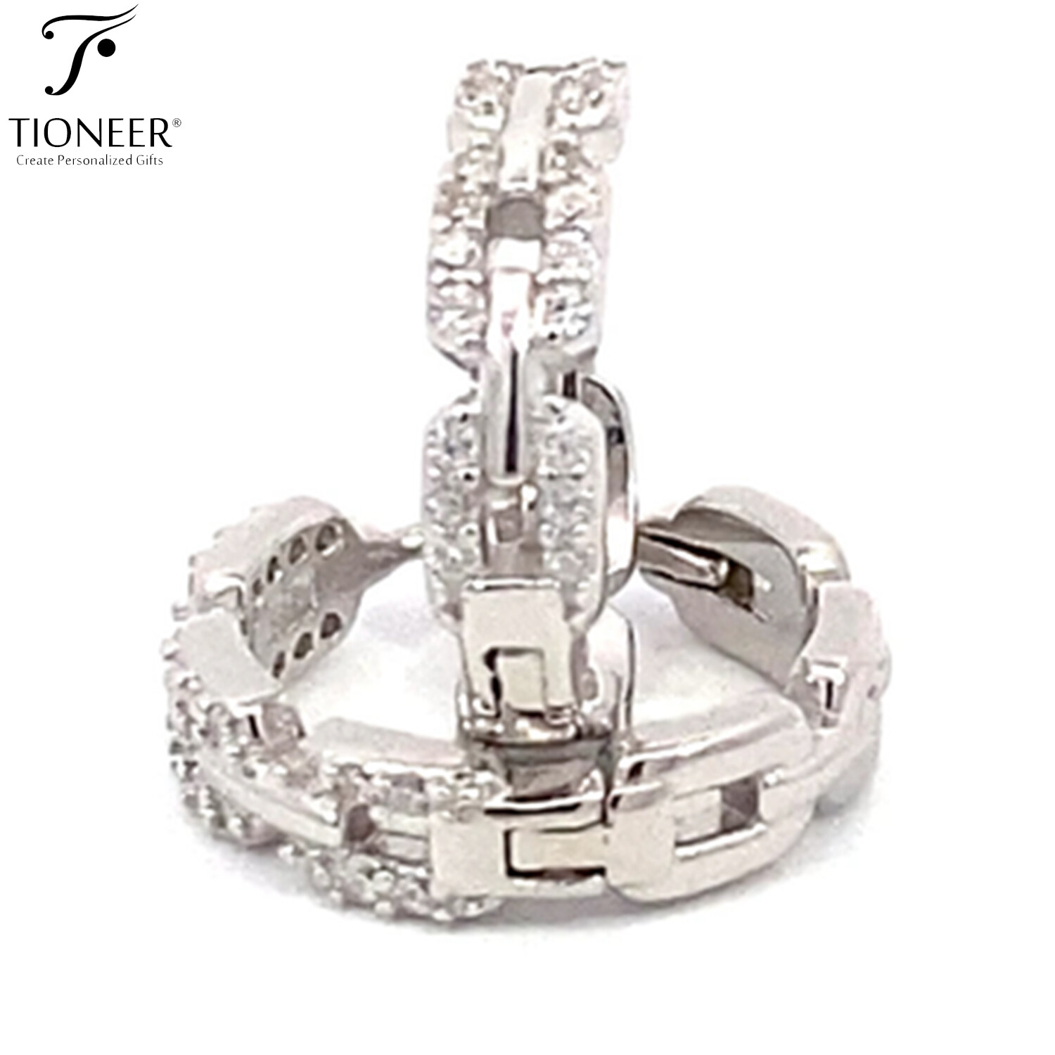 Sterling Silver 925 Silver / Gold Loop Earrings Cubic Zirconia CZ in Diff Styles