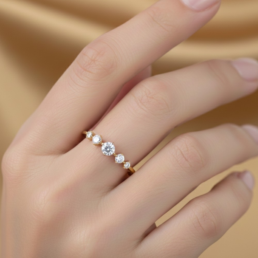 Ananta Jewels 0.15Ct Round Lab Grown Diamond Wedding Women’s Ring in Solid Gold