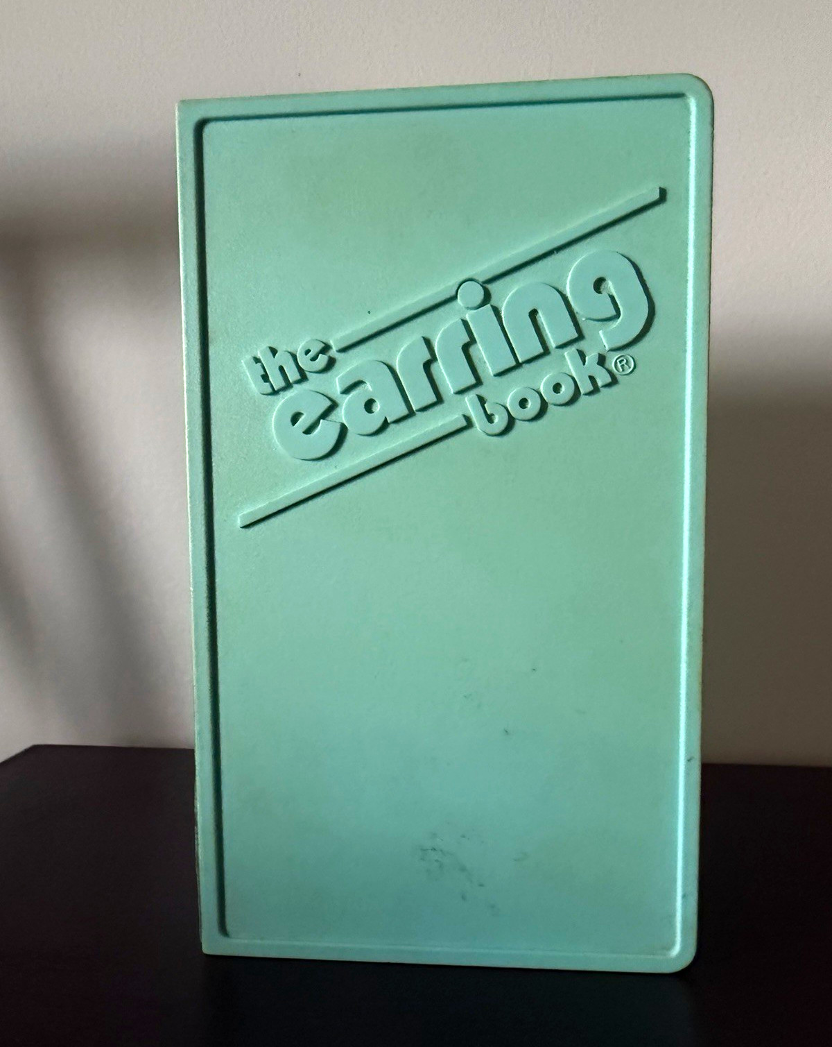 Vintage Earring Book ‘80s Light Blue Plastic Earring Holder Nostalgia