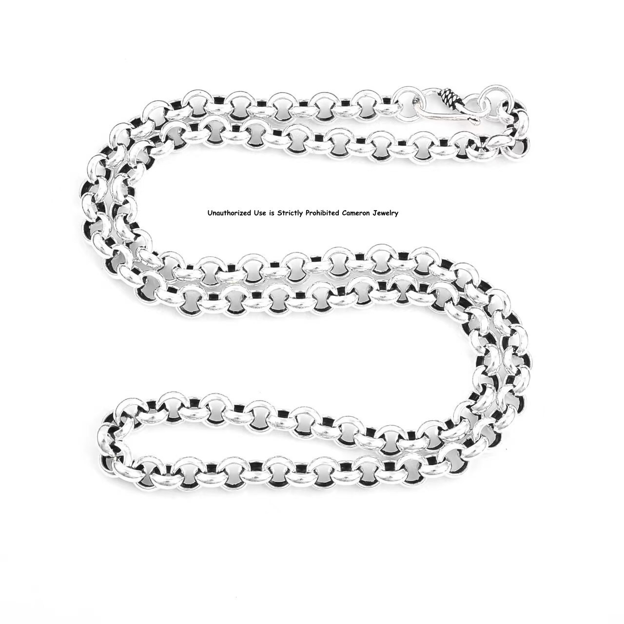 Pure 999 Fine Silver Necklace Men Women 3mm-8mm Cable Rolo Link Chain 18-30in