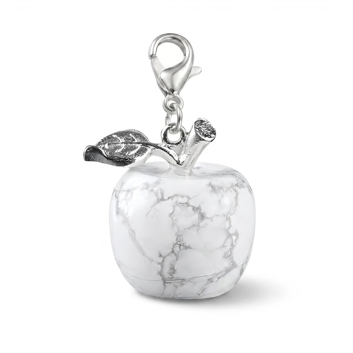 20mm Gemstone Apple Charm with Lobster Clasp Crystal Charmms Tag 6pcs in Bag