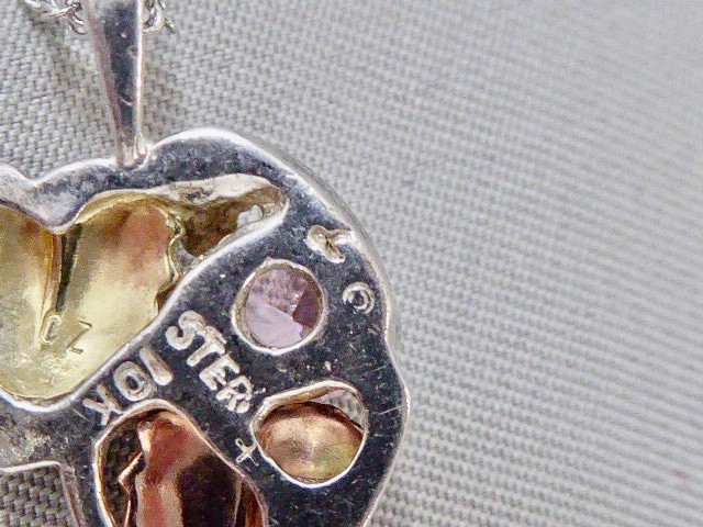 LANDSTOM’S BLACK HILLS GOLD STERLING 12K YELLOW/ ROSE GOLD PINK STONE NECKLACE