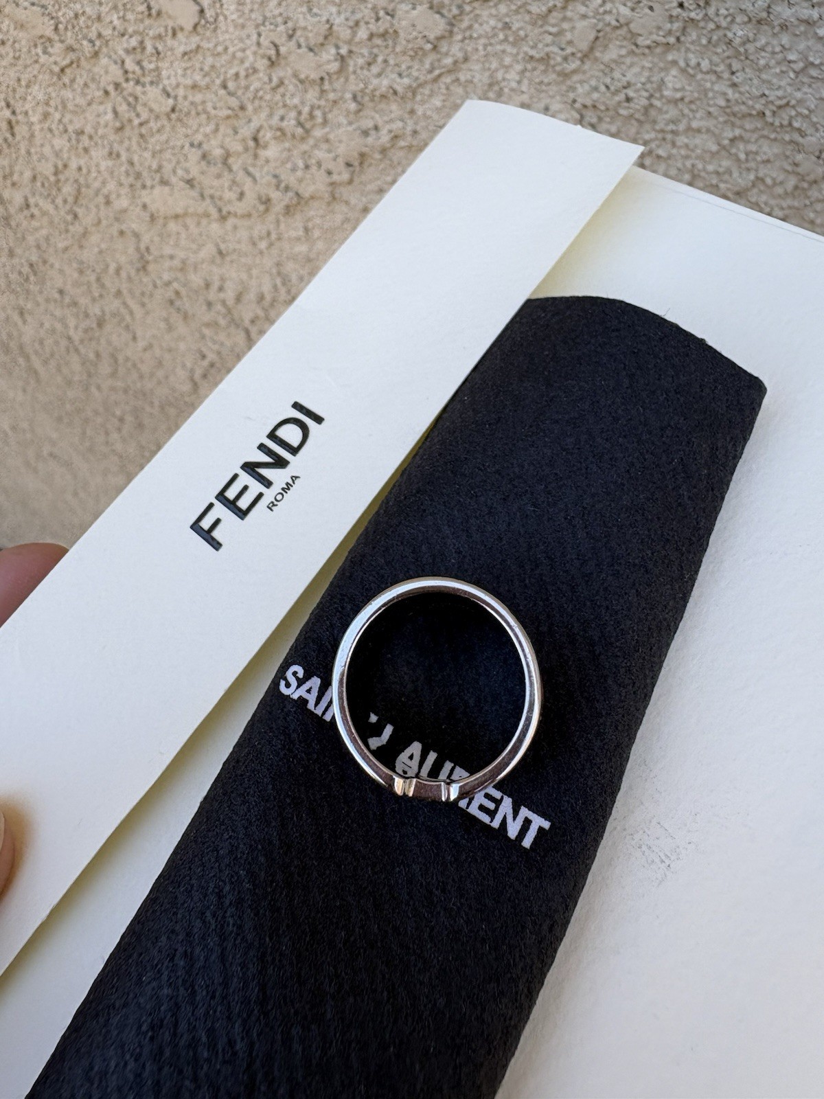 fendi ring enamel fendista ring size large