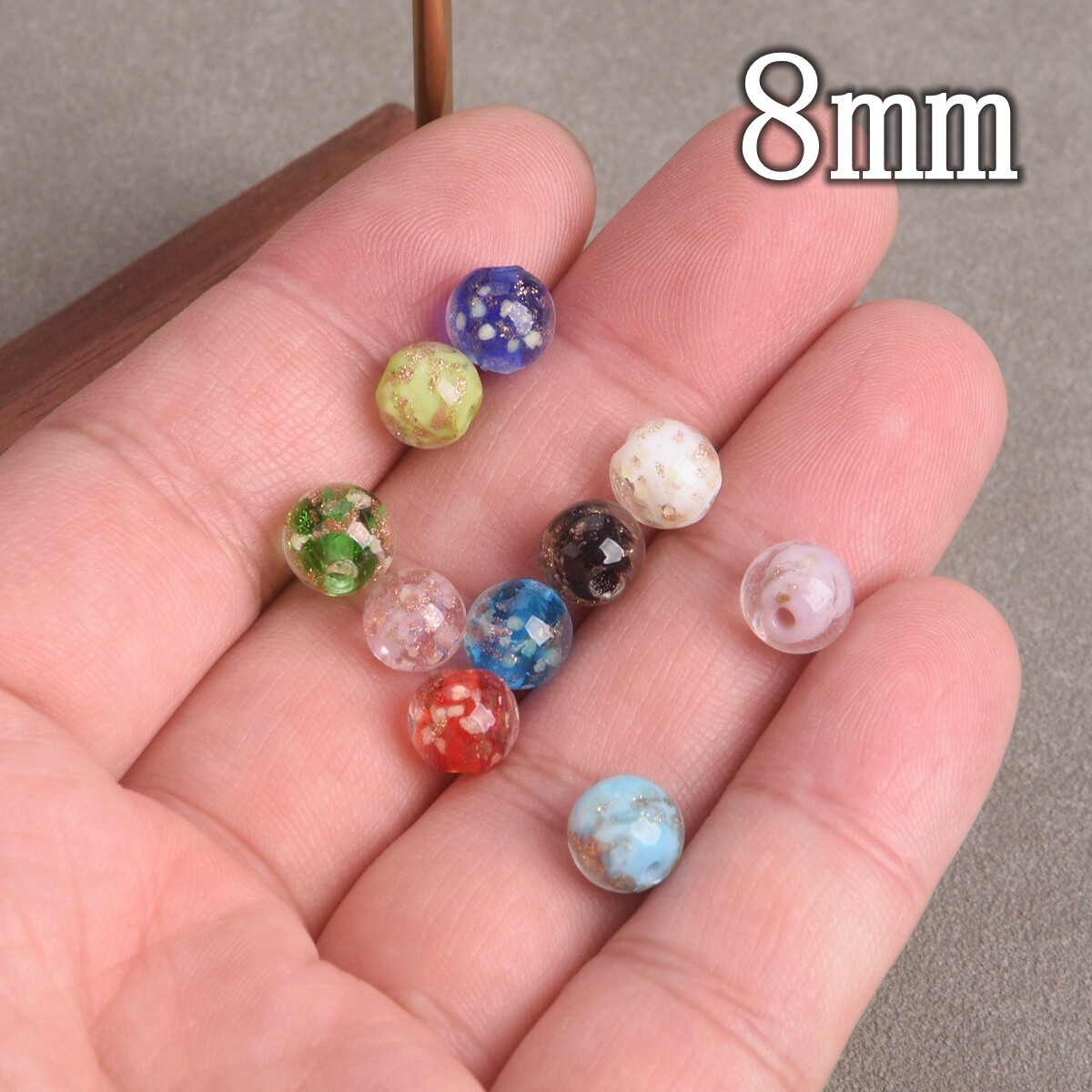10pcs Round 6/8/10/12mm Luminous Lampwork Glass Beads for Jewelry Making DIY