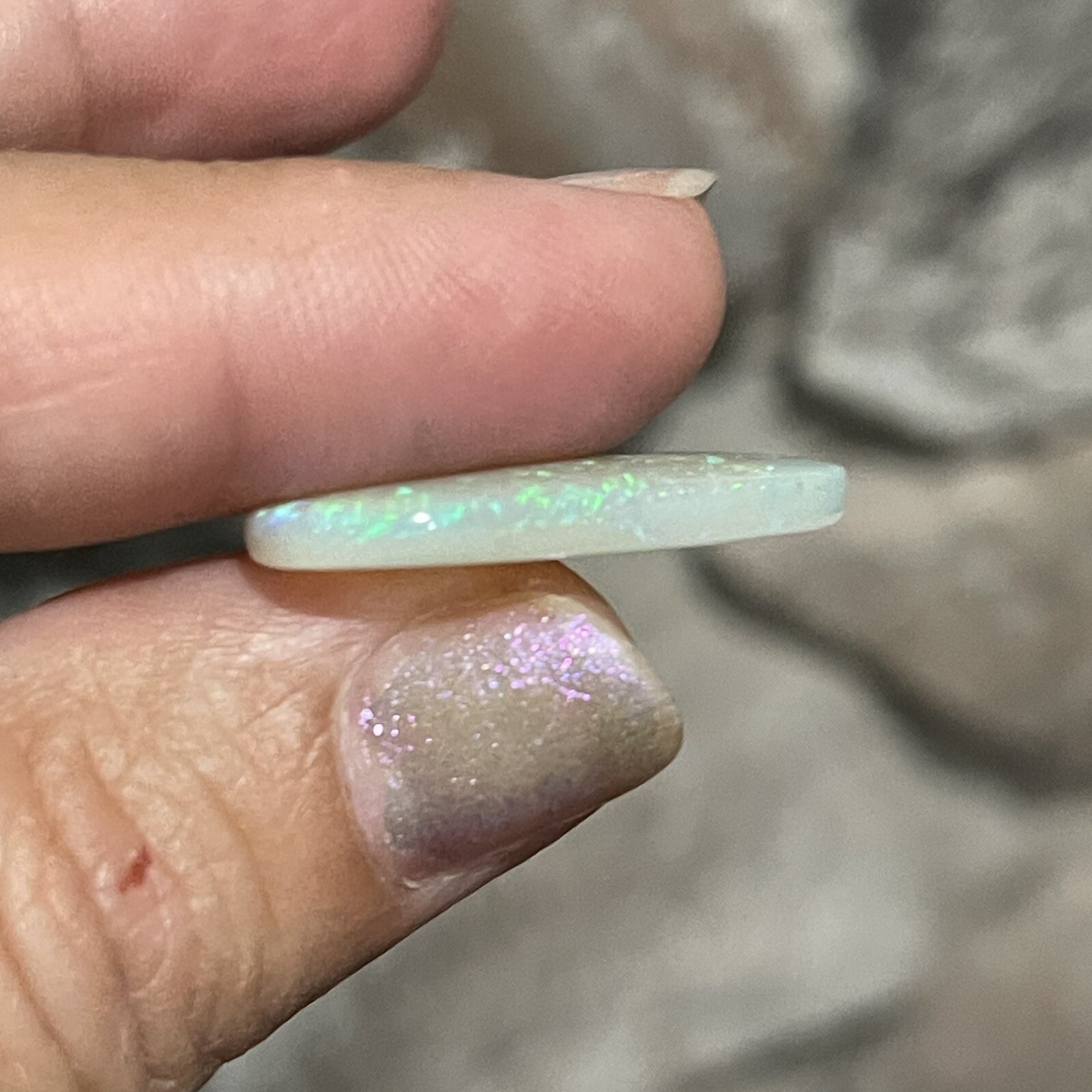 8.15ct 27.4c12.6×3.7mm Fine Australian Crystal Pipe Opal Teardrop Cabochon Gem