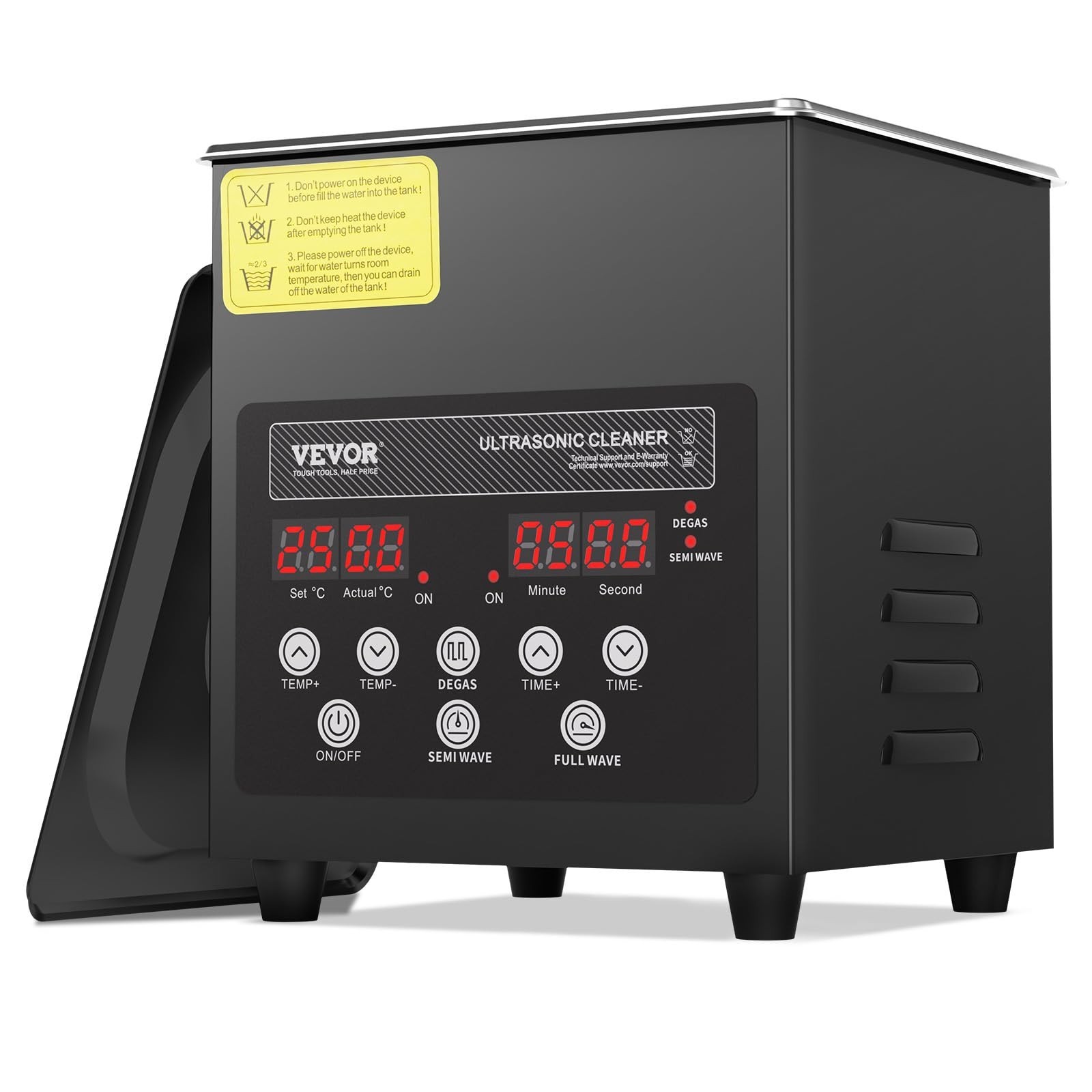 2L Ultrasonic Cleaner 60W Digital Machine with Heater & Timer for Jewelry, Glass
