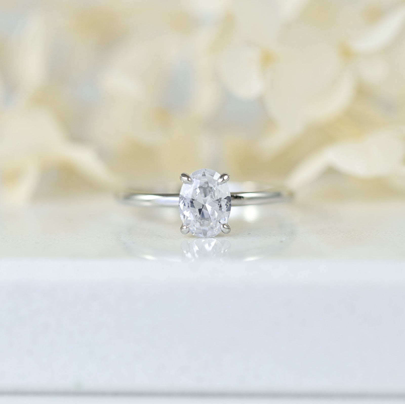 1.25ct Oval Cut Solitaire CZ Wedding Engagement Ring 925 Sterling Silver S10450E