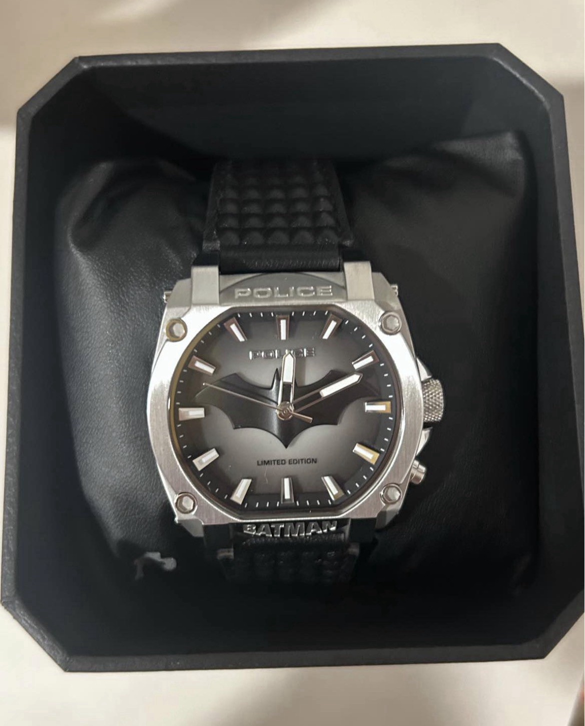 Police Batman Limited Edition Men’s Quartz Analog Watch SS Case Black Strap