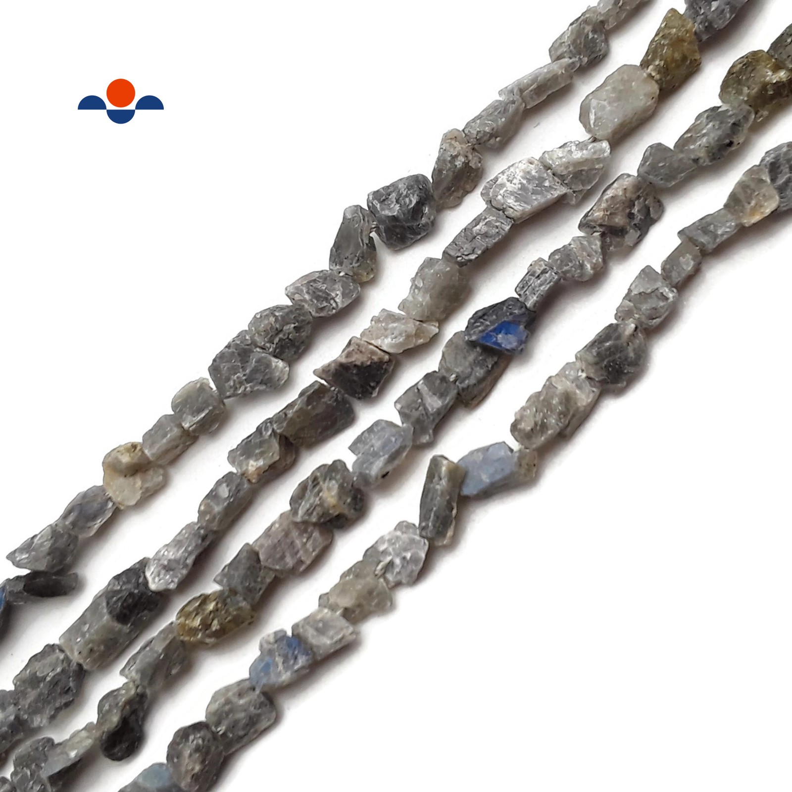 Labradorite Rough Nugget Chunks Side Drill Beads Approx 9x10mm 15.5″ Strand