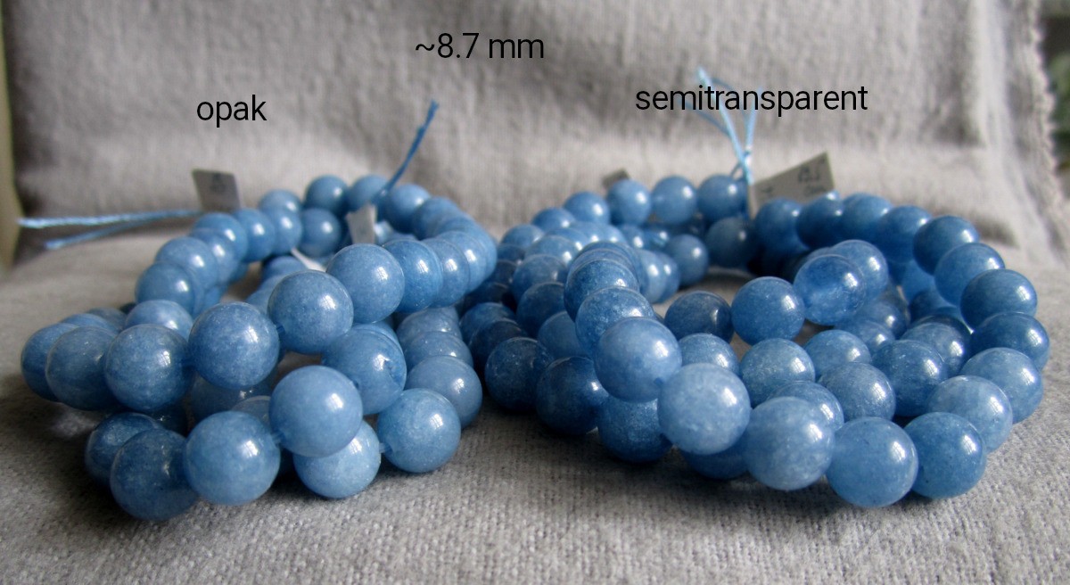 Aquamarine Blue Bracelet – Balls Ø 8.7 mm / 16-23 cm – Elastic